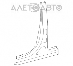 Body pillar central right Toyota Highlander 08-13 on the body