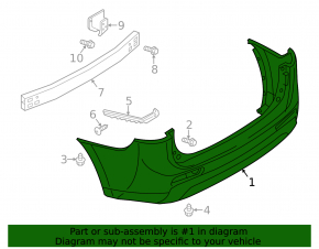 Rear bumper bare Mitsubishi Outlander 14-15 prerest
