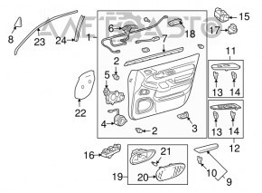 Front left door panel, gray, Lexus GX470 03-07