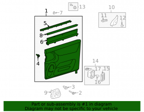 Rear left door panel for Toyota Sienna 2010-2011