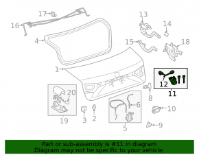 Trunk lid lock cylinder Lexus ES300h ES350 13-16