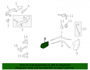 Door handle inside rear right Acura MDX 14-20