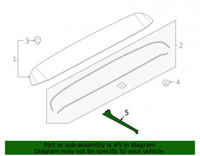 Rear spoiler trunk door left trim Audi Q5 80A 18-24 black, gloss