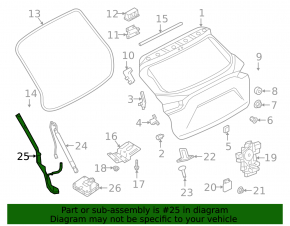 Left tailgate tilt sensor for Infiniti QX50 19-25
