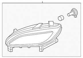 Fog light left PTF Hyundai Veloster 12-17