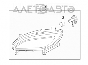 Fog light left PTF Hyundai Veloster 12-17