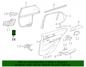 Front right window lift control Mercedes W167 GLE 350 450 20-23 chrome