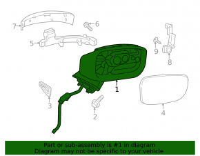 Right mirror housing Mazda CX-5 19-25 under BSM, heating, turn signal, auto folding