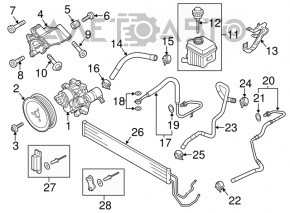 Power steering pump bracket Audi Q7 4L 10-15