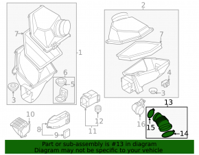 Air duct from the filter BMW 5 G30 17-23 With M8, 4.4L