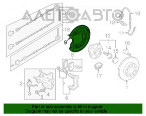Brake Disc Cover Rear Right VW Passat b7 12-15 USA