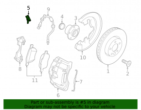 Front right ABS sensor Volvo S60 11-18