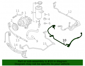 High pressure hose power steering lower BMW X5 E70 07-13 4.8