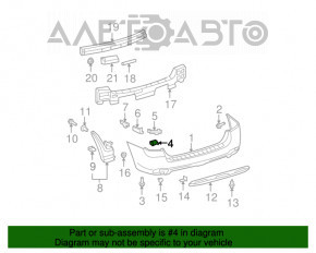 Rear bumper mount left upper Lexus RX350 RX450h 10-15