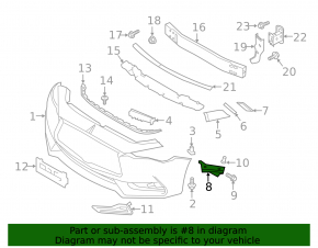 Front bumper mount, right, Infiniti Q60 17-20