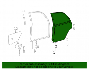 Door bare rear right Toyota Camry v30