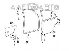 Door bare rear right Toyota Camry v30