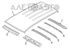 Roof metal Kia Sorento 16-20 without panorama, sawed off