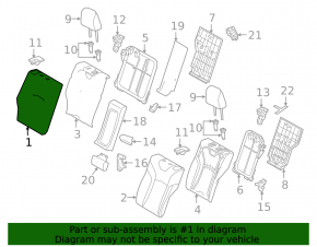 Rear seat row 2 upper right Toyota Prius 50 Prime 17-22 black leather, scratches