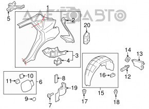 Ventilation shield left Nissan Murano z51 09-14