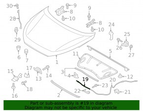 Hood Release Cable Front Hyundai Tucson 16-21