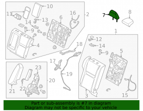 Rear left headrest for Nissan Rogue 21-24, leather, black