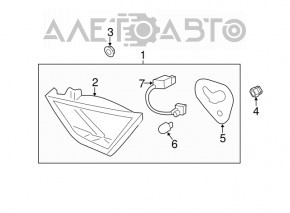 Light inside trunk lid right Hyundai Sonata 11-15