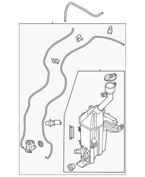 Kia Niro 23 washer reservoir - with neck, sensor and lid