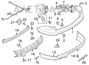 Rear Bumper Absorber Ford Explorer 11-15 prerest