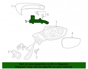 Right turn signal mirror Mazda 3 19-24