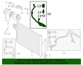 Air conditioning hose compressor-heater Ford Transit Connect MK2 13-18 2.5