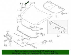 Hood hinge left Mazda 6 18-21