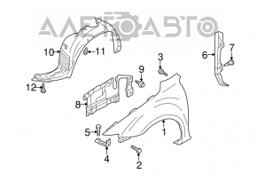 Front right wing Mazda6 03-08 SPORT, white