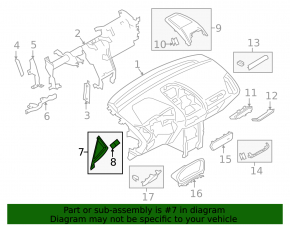 Front panel trim side right Ford Ecosport 18-22 black