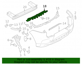 Jaguar I-Pace 19-25 Rear Bumper Absorber