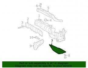 Lower exhaust manifold guard for Lexus CT200h 11-17