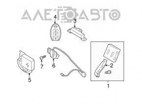 Smart key 3 buttons Nissan Leaf 11-12