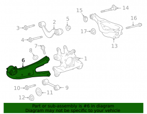 Rear left longitudinal arm Toyota Sienna 21-25