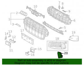 Right front bumper grille molding for Audi Q7 20-24 silver