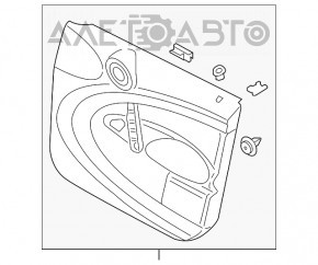 Door trim card front left Mini Cooper Countryman R60 10-12 black with red, scratch