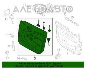 Door trim card front left Mini Cooper Countryman R60 10-12 black with red, scratch