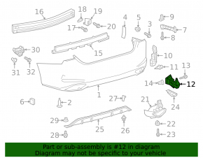 Rear bumper mount right lower Lexus ES350 19-