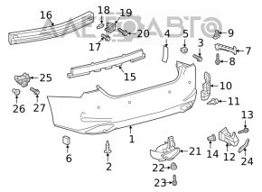 Rear bumper mount right lower Lexus ES350 19-