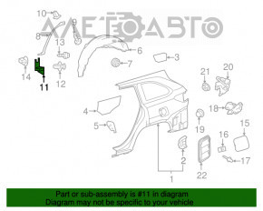 Mudguard threshold rear right Toyota Highlander 14-19