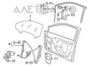 Glass of the front left door VW Golf 15-21