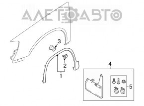 Front left wing arch trim VW Tiguan 09-17 structure