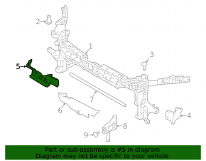 Upper right radiator deflector Infiniti QX30 17 - broken fasteners