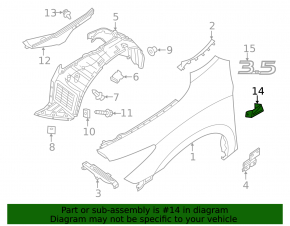 Lower Front Left Fender Lining Infiniti JX35 QX60 13-20