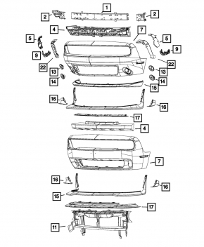 Front bumper mount right wing Dodge Challenger 09-23 broken mounts