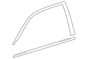 Door-glass molding, central front right, Toyota Highlander 2001-2007